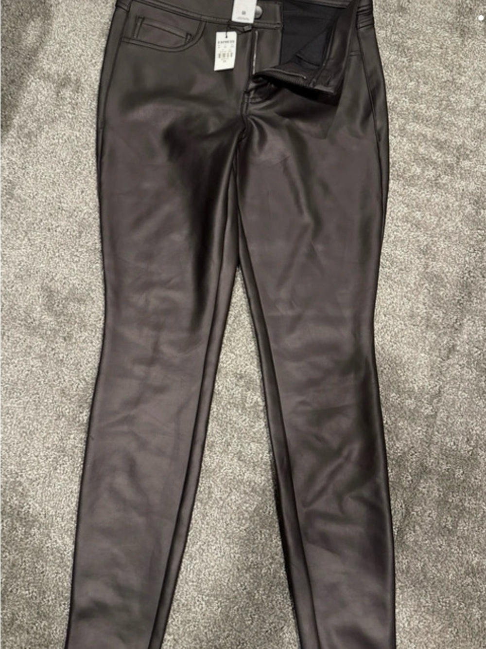 Express Black Faux Leather Skinny Pants